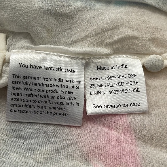 Rococo Sand Off White & Pink Floral Ruffle Xandra Dress US L - Picture 9 of 11